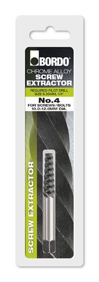 BORDO SCREW EXTRACTOR #4 ( CARDED - PACK OF 1) 